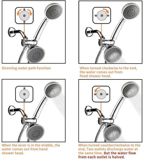 3-Way Diverter Valve Connector with Handheld Showerhead Bracket