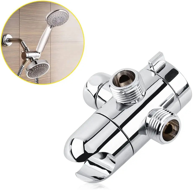 3-Way Diverter Valve Connector with Handheld Showerhead Bracket