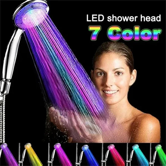 Shower Head Water Glow Light 7 Colors LED Light No Battery Required