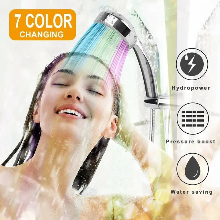 Shower Head Water Glow Light 7 Colors LED Light No Battery Required