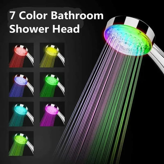 Shower Head Water Glow Light 7 Colors LED Light No Battery Required