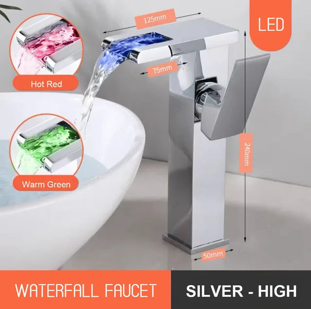 LED Luminous Faucet Waterfall Water