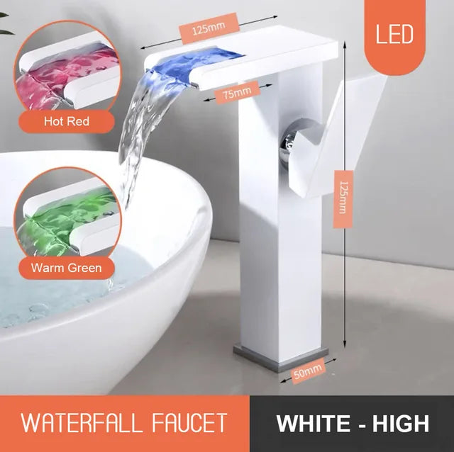 LED Luminous Faucet Waterfall Water