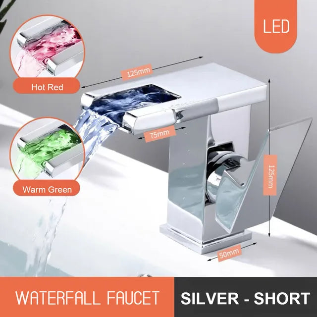 LED Luminous Faucet Waterfall Water