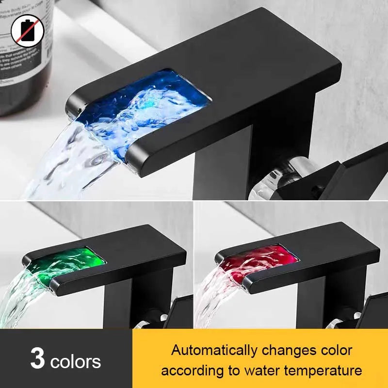 LED Luminous Faucet Waterfall Water