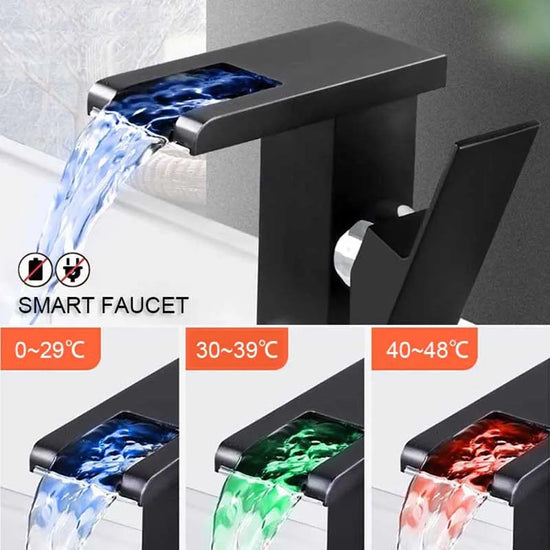 LED Luminous Faucet Waterfall Water