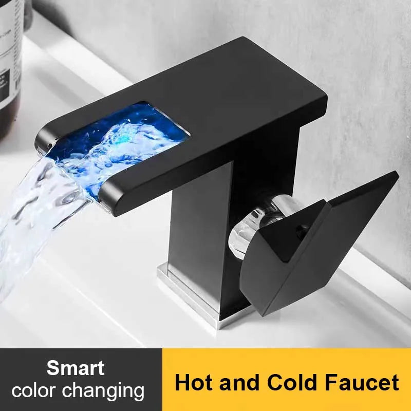 LED Luminous Faucet Waterfall Water