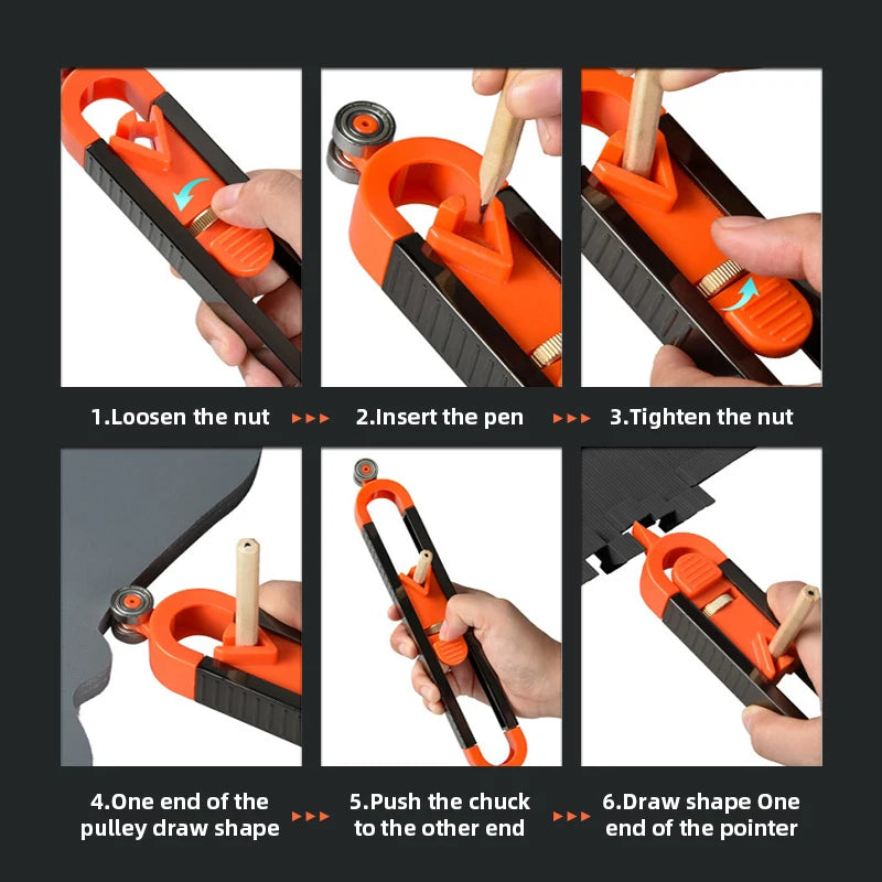 Ruler Contour Gauge with Lock