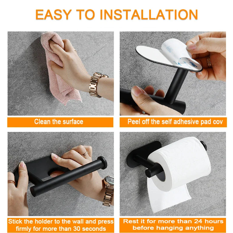 Adhesive Stainless Steel Toilet Paper Holder